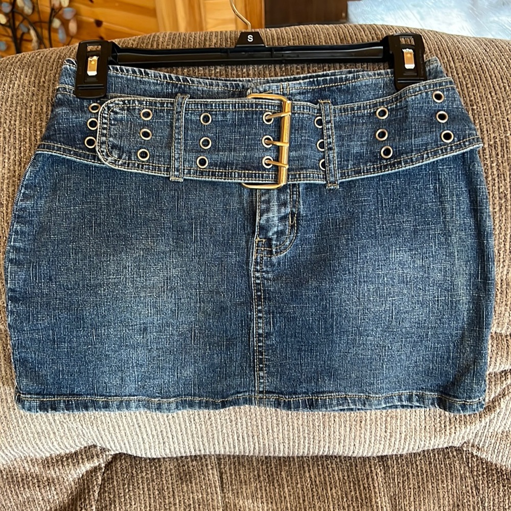 Denim mini skirt